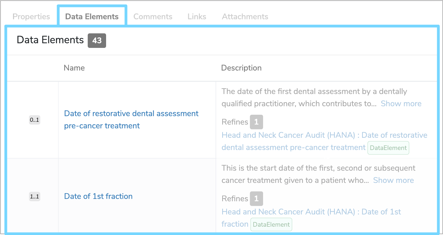 List of Data Elements that use the Primitive Data Type