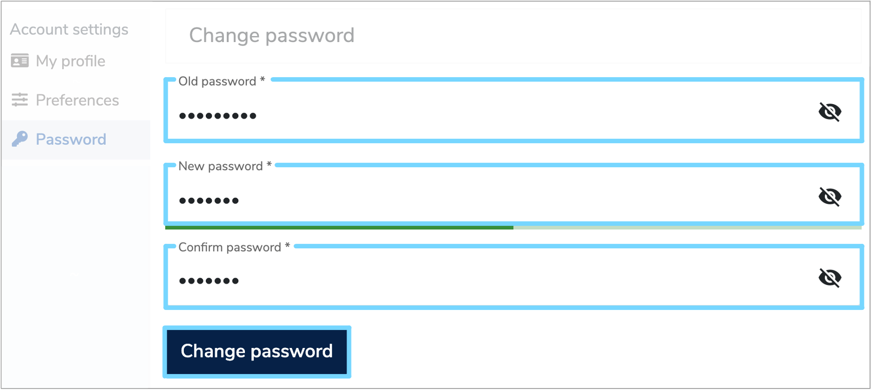 Password page