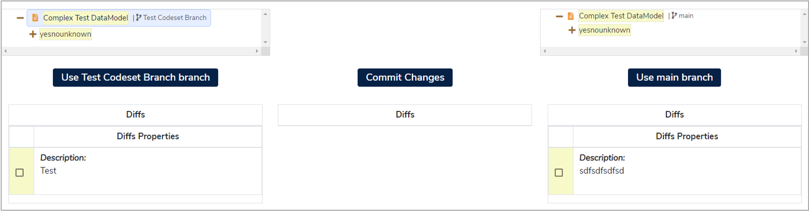 Merge Model commit screen